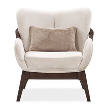 Load image into Gallery viewer, Camellia Field - Velvet Accent Chair - Beige / Dark Brown
