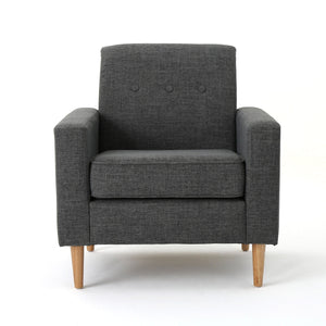 Nebulize - Upholstered Fabric Club Chair With Button Tufted And Square Off Arm And Back
