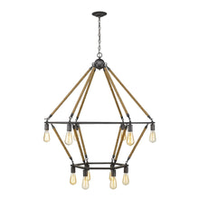 Load image into Gallery viewer, Twelve Light Metal Dimmable Chandelier - Brown / Black
