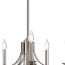Load image into Gallery viewer, 18" Six Light Metal Dimmable Chandelier With Shades - Nickel
