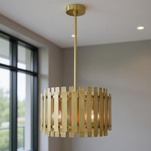 Load image into Gallery viewer, 19" Five Light Dimmable Chandelier With Shades - Brass

