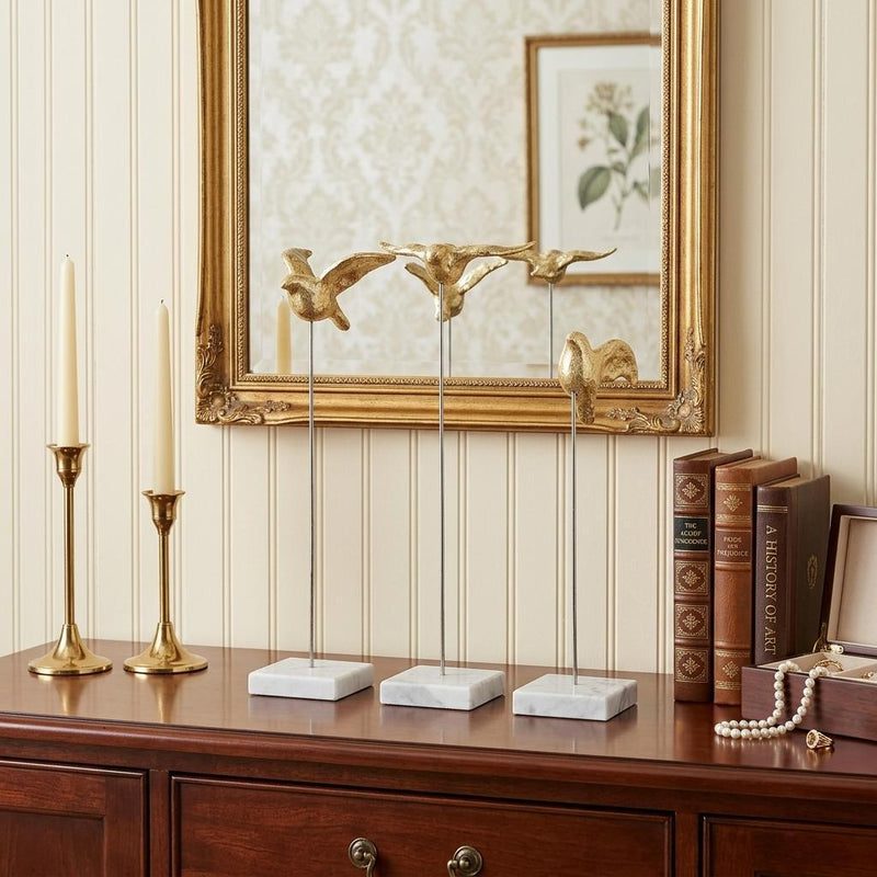 Bird Sculptures (Set of 3) - Gold