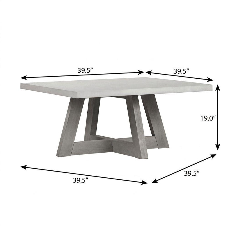 Concrete Cross Legs Coffee Table - Gray