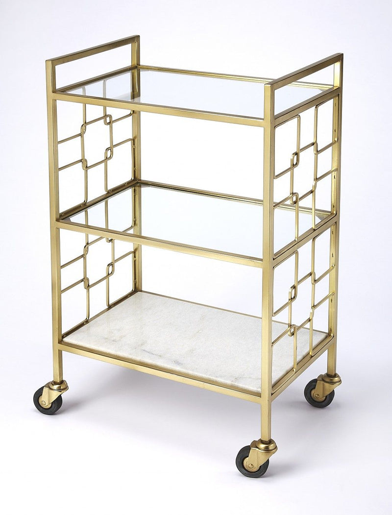 Polished Bar Cart - Gold
