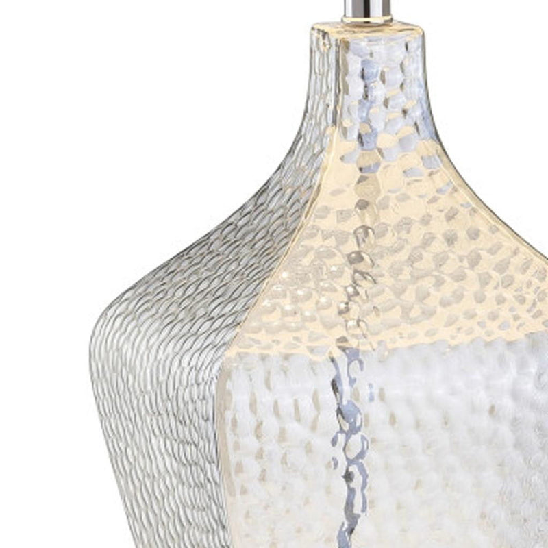 26" Gourd Table Lamp With Drum Shade - Clear