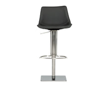 Load image into Gallery viewer, Faux Leather And Stainless Steel Swivel Low Back Bar Height Bar Chair - Gray And Silver
