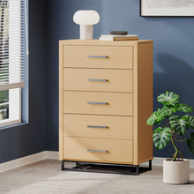 Load image into Gallery viewer, Borah - Contemporary Wood 5 Drawer Dresser - Natural
