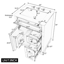 Load image into Gallery viewer, Modern Bathroom Vanity With Sink, 3 Drawers &amp; Cabinet With 2 Tier Door Storage
