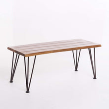 Load image into Gallery viewer, Zion - Outdoor Industrial Iron And Coffee Table - Teak

