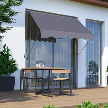 Load image into Gallery viewer, Manual Retractable Patio Awning, UV Resistant Sun Shade With No Drill Installation

