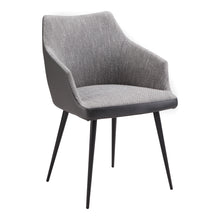 Load image into Gallery viewer, Faux Leather Steel Dining Arm Chair - Gray / Black
