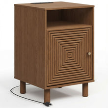 Load image into Gallery viewer, Nightstand With Charging Station &amp; Storage
