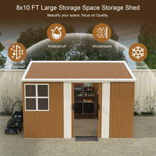 Load image into Gallery viewer, Heavy Duty Metal Storage Shed With Windows And Lockable Door, Weatherproof Outdoor Garden Shed
