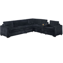 Load image into Gallery viewer, Modern Style L-Shape Sectional Set, USB Ports, Cup Holder
