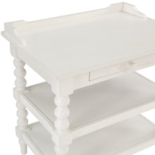 Load image into Gallery viewer, Aria - Nightstand With Styling, 2 Shelves, Pull Out Tray, Spool Turned Legs - Antique White
