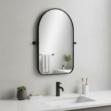 Load image into Gallery viewer, 32" Arch Metal Swivel Framed Accent Mirror - Black
