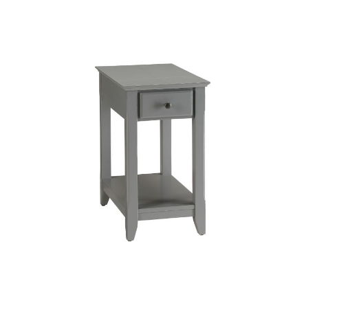 Solid And Manufactured Wood End Table - Gray