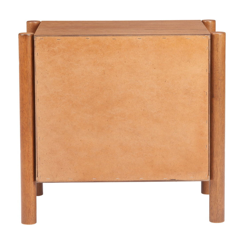 Solid Wood Two Drawer Nightstand (668519) - Walnut