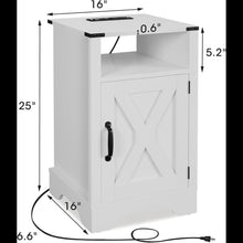 Load image into Gallery viewer, Farmhouse Nightstand, Charging Station &amp; Storage
