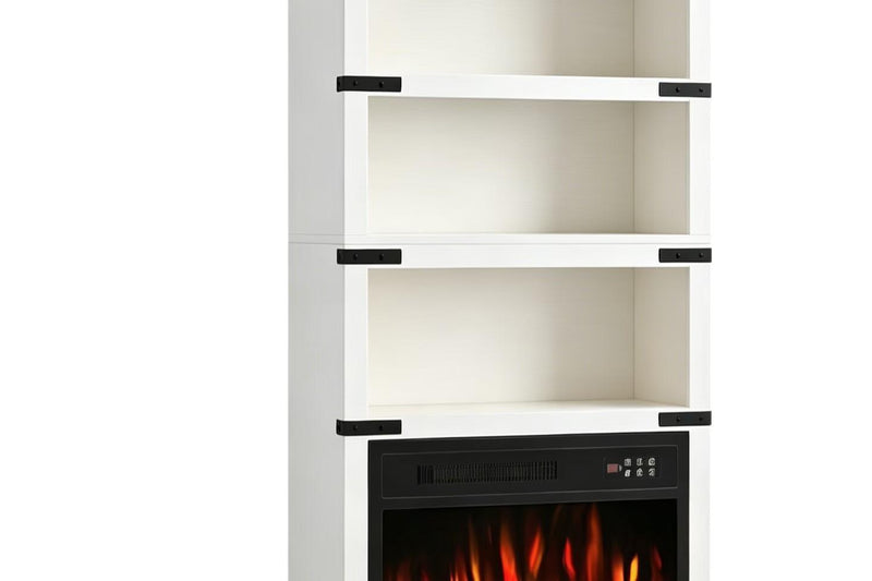 Four Tier USB Bookcase - White