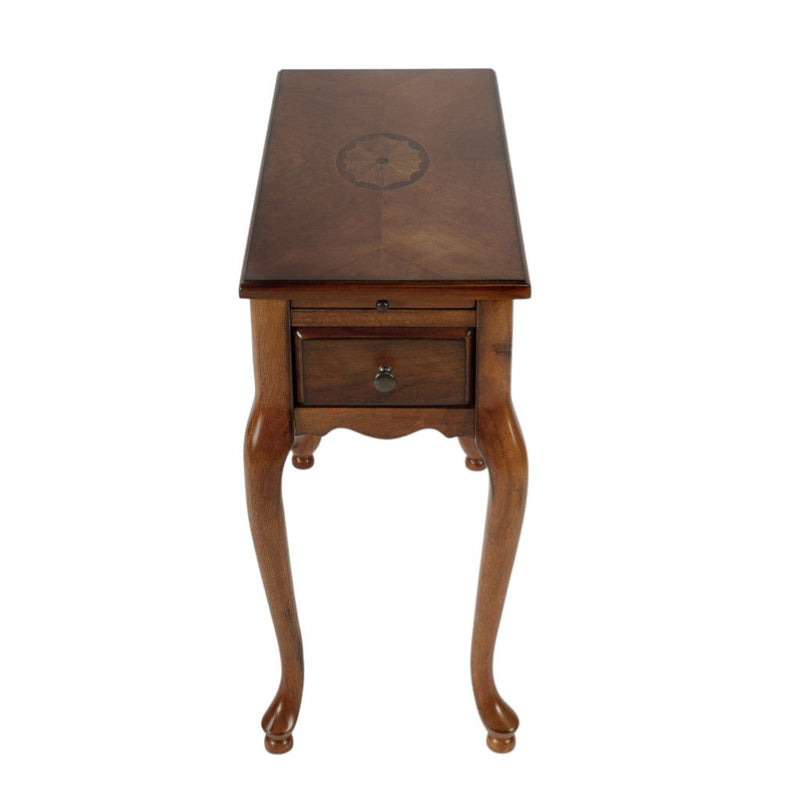 Solid And Manufactured Wood Rectangular End Table With Drawer - Brown