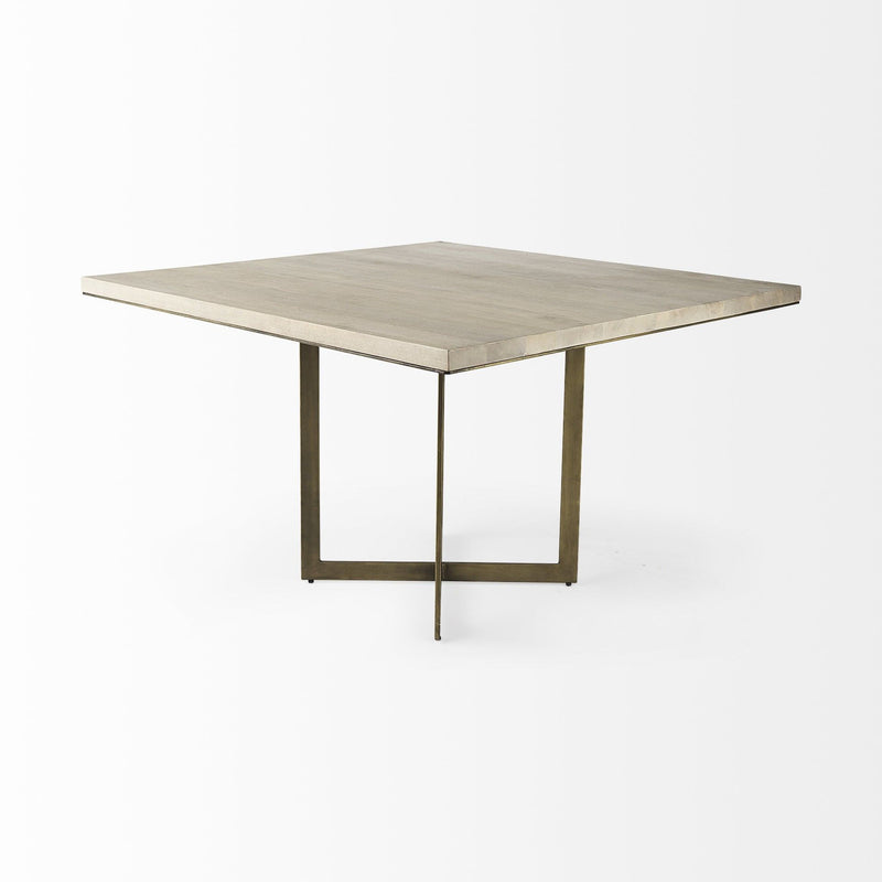 Modern Square Wood And Dining Table - Off White