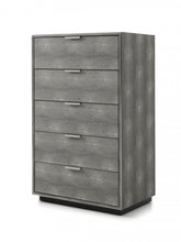 Load image into Gallery viewer, Solid Wood And Stainless Steel Five Drawer Chest - Gray
