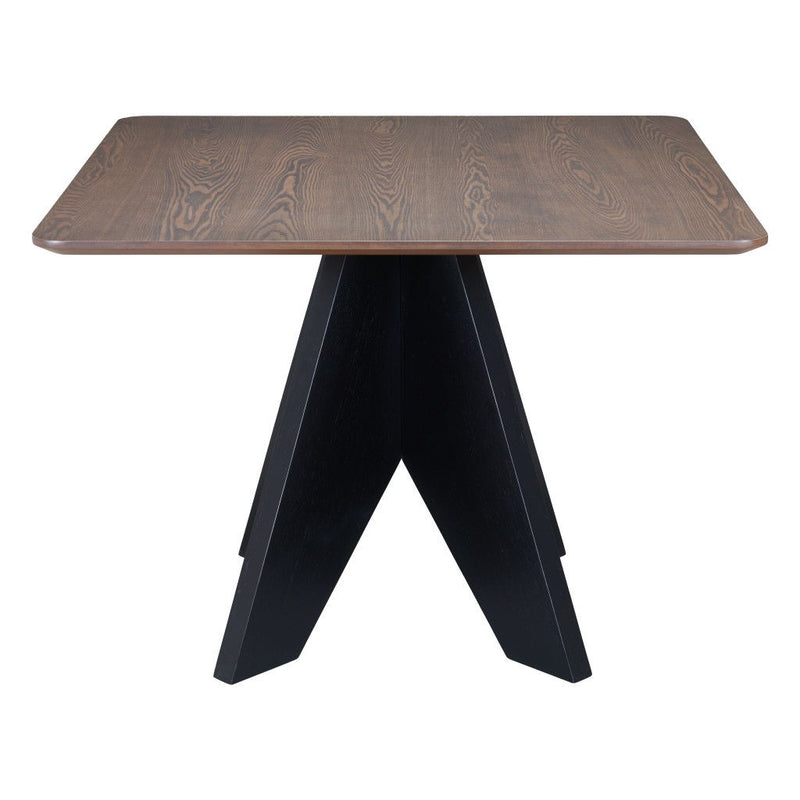 41" Wood And Solid Wood Pedestal Base Square Dining Table - Espresso