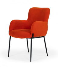Load image into Gallery viewer, Upholstered Fabric Dining Arm Chair - Orange
