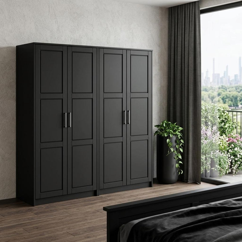 Solid Wood Four Door Combo Dresser (765110) - Black