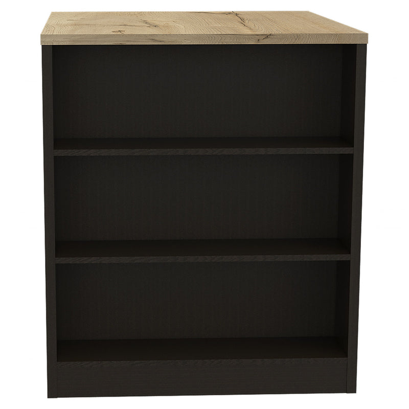 36" Kitchen Island With Storage - Black / Natural