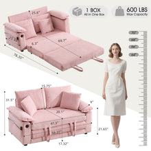 Load image into Gallery viewer, Upholstered Futon Convertible Floor Sofa Bed
