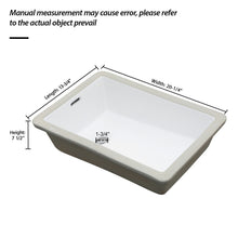 Load image into Gallery viewer, Vertical Undermount Bathroom Sink With Overflow - White

