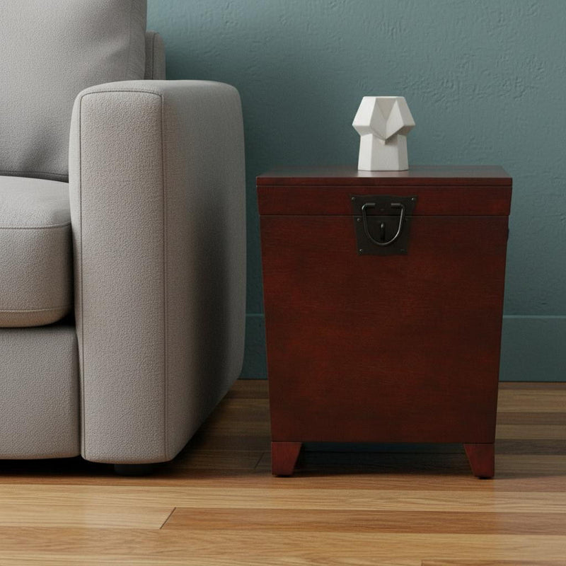 Solid Wood And Manufactured Wood Square End Table - Brown