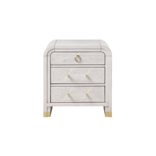 Load image into Gallery viewer, Malco - Nightstand With Spacious Drawer And Gold Metal Fluted Detailing - Black White
