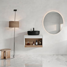 Load image into Gallery viewer, Floating Bathroom Vanity With Glossy Round Vessel Sink
