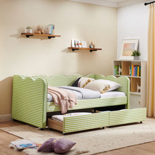 Load image into Gallery viewer, Gingham Daybed With USB Charging Port, Wave-Shaped Design

