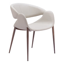 Load image into Gallery viewer, Upholstered Faux Leather Open Back Dining Arm Chairs (Set of 2) - Beige
