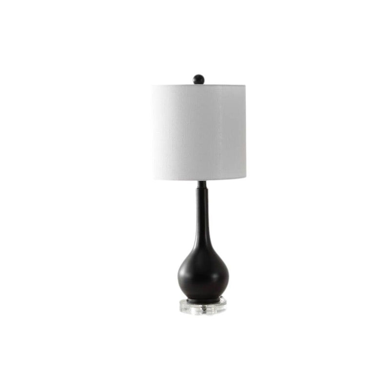 Gourd Table Lamps With Drum Shades (Set of 2) - Black
