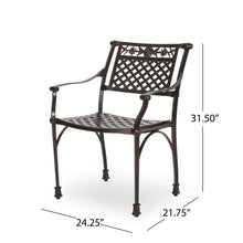 Load image into Gallery viewer, Cast Aluminum Dining Chair With Hand Crafted Details - Bronze
