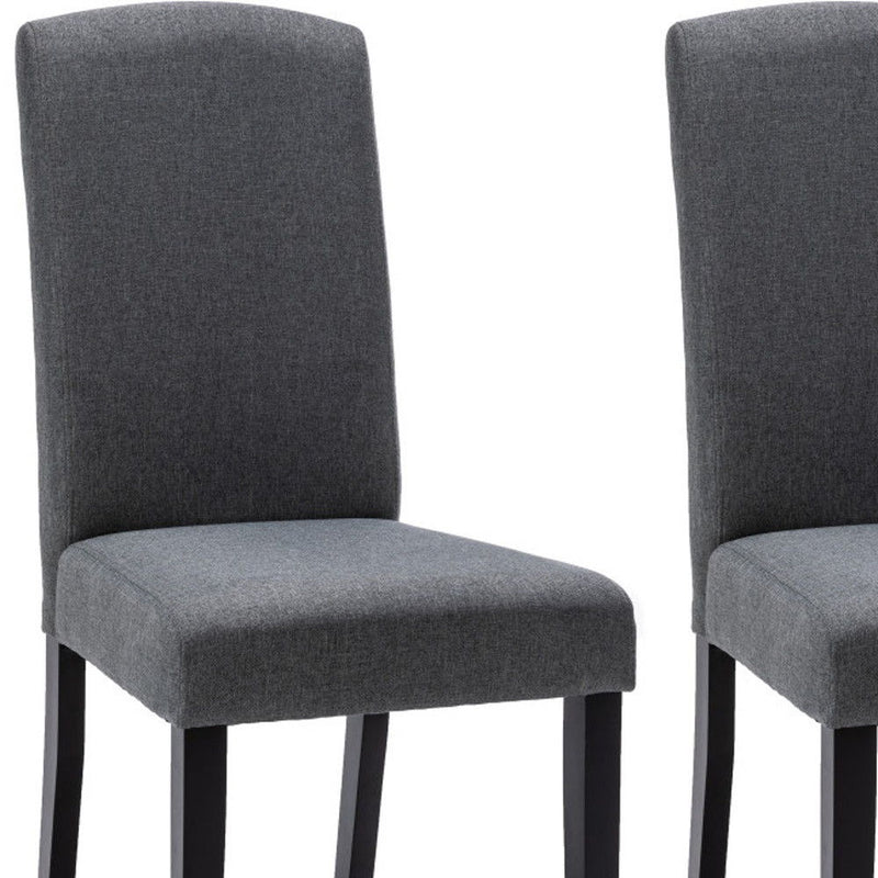 Upholstered Polyester Dining Parsons Chairs (Set of 2) - Dark Gray