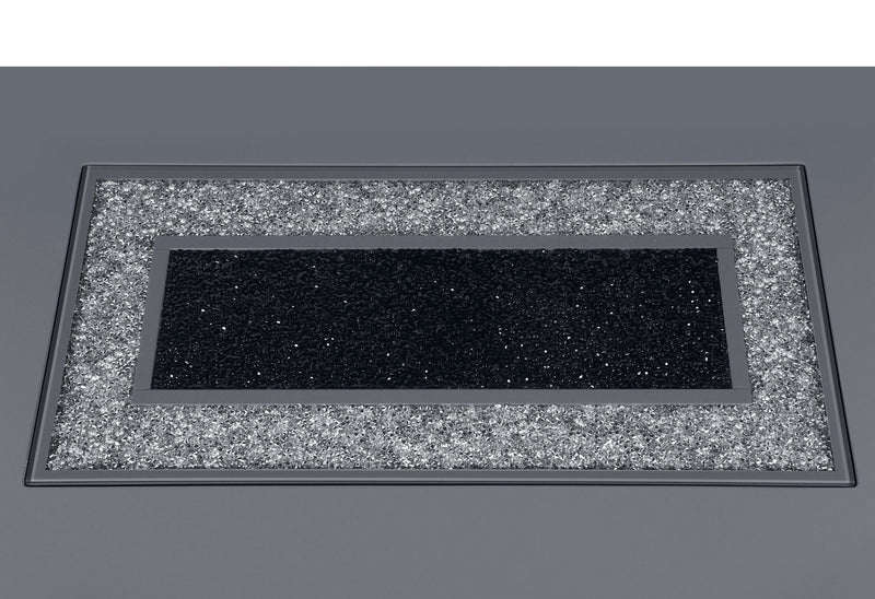 52" Wood And Faux Crystal Pedestal Coffee Table - Gray
