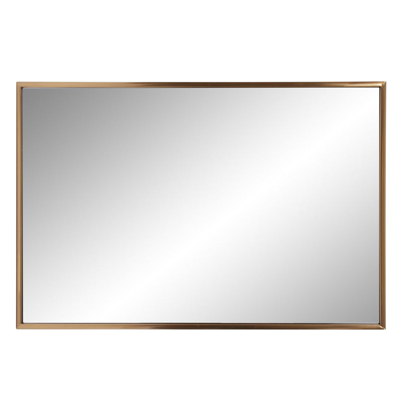 Brass Rectangular Wall Mirror - Antiqued Brushed