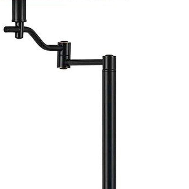 60" Swing Arm Floor Lamp With Beige Empire Shade - Bronze