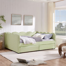 Load image into Gallery viewer, Gingham Daybed With USB Charging Port, Wave-Shaped Design
