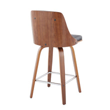 Load image into Gallery viewer, Gianna - Mid-Century Modern Fixed Height Counter Stool With Swivel And Round Footrest (Set of 2) - Black / Walnut
