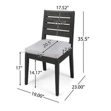 Load image into Gallery viewer, Patio Armless Dining Chair With Laid Back Slat Panel Design - Light Gray
