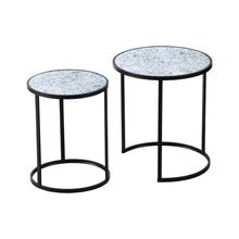 Load image into Gallery viewer, Round End Table, Stacking Side Tables With Sturdy Metal Frame For Small Space, Living Room, Office (Set of 2) - Black
