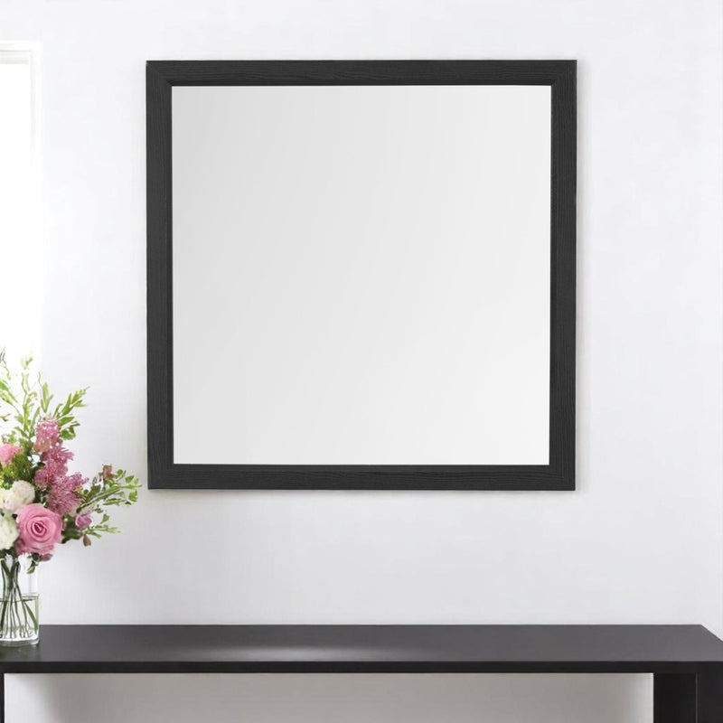 40" Square Framed Accent Mirror - Gray