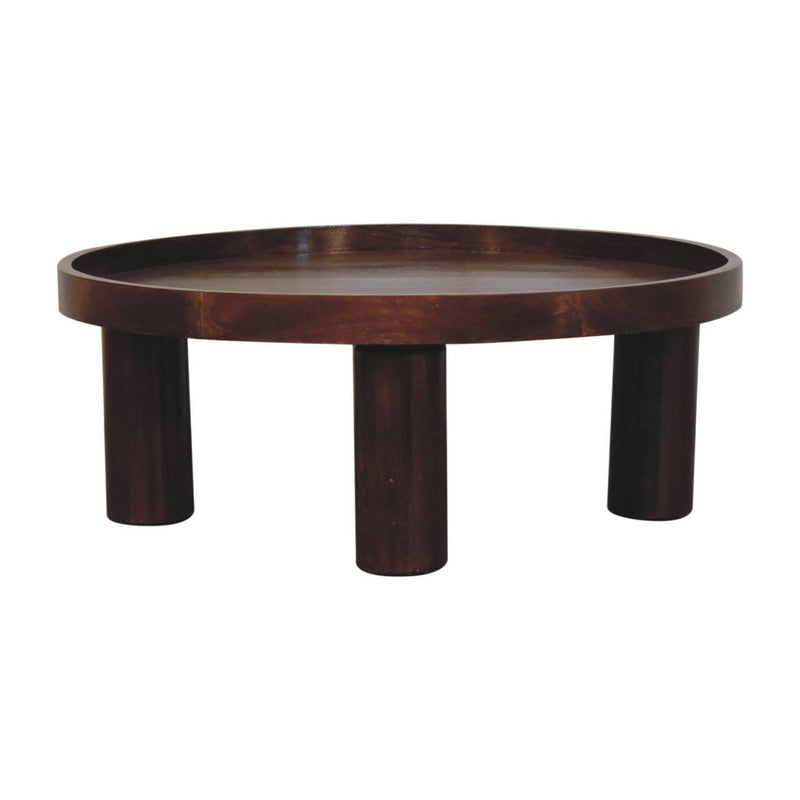 Solid Wood Round Coffee Table - Chestnut